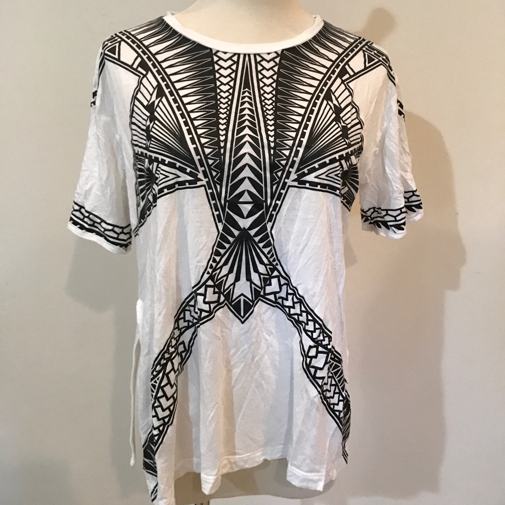 Herve Leger DAHLIA TATTOO PUFFA-PRINT TOP